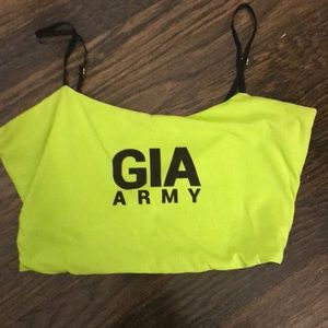 I am gia neon green crop top